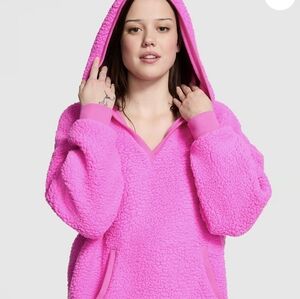 PINK Victoria's Secret Fuchsia Sherpa Hoodie- NWOT